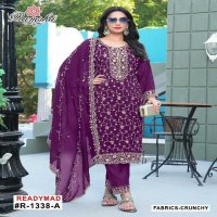 Ramsha R-1338 Wholesale Cruncy Bitts Work Readymade Pakistani Suits