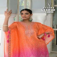 Afsana Uzairah Wholesale Pure Viscose Muslin Kaftan Work Style Combo