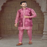 Outluk Vol-135 Wholesale Open Jacket With Tone to Tone Front Open Kurta Pajama Collection