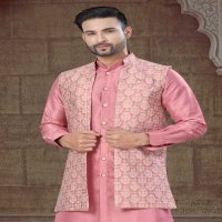 Outluk Vol-135 Wholesale Open Jacket With Tone to Tone Front Open Kurta Pajama Collection