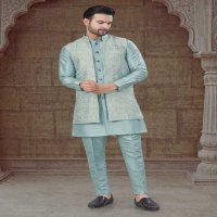 Outluk Vol-135 Wholesale Open Jacket With Tone to Tone Front Open Kurta Pajama Collection