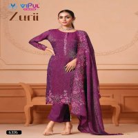 Vipul Zurii Wholesale Martini Gold With Embroidery Work Straight Suits