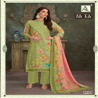 Alok Tik Tok Wholesale Viscose Muslin With Work Dress Material