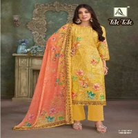 Alok Tik Tok Wholesale Viscose Muslin With Work Dress Material