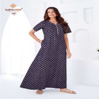 SURYAJYOTI PEARL VOL 1 READYMADE DAILY WEAR COTTON NIGHTY GOWN