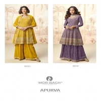 MOR BAGH BY AASHIRWAD APURVA WHOLESALE GEORGETTE READYMADE PARTY WEAR PLAZZO SUITS