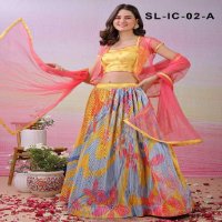 Saptrangi All Hit Design SL-IC-01 To SL-IC-18 Series Semi Stitched Designer Lehengas