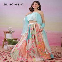 Saptrangi All Hit Design SL-IC-01 To SL-IC-18 Series Semi Stitched Designer Lehengas