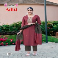 ADITI VOL 1 BY MYSTIC 9 ROMAN SILK READYMADE EXCLUSIVE 3PCS DRESS
