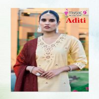 ADITI VOL 1 BY MYSTIC 9 ROMAN SILK READYMADE EXCLUSIVE 3PCS DRESS