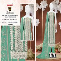 BIPSON LAMBORGHINI D.NO 3247 WHOLESALE PURE COTTON PRINT WITH SCHIFFLI WORK DRESS MATERIAL