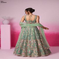 PF Series 6041 Colours Wholesale Net Fabrics Designer Lehengas