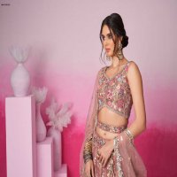 PF Series 6041 Colours Wholesale Net Fabrics Designer Lehengas