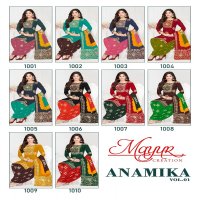 MAYUR ANAMIKA VOL-1 WHOLESALE PURE COTTON PRINTED DRESS MATERIAL