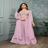 JIVORA LUKE FASHION FAIRY DESIGNER COLLECTION READYMADE WEDDING WEAR CROP TOP WITH SKIRT DUPATTA SHRUG SET