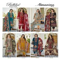 BELLIZA DESIGNER STUDIO ALMARINA VOL 3 WHOLESALE PURE COTTON WITH SELF EMBROIDERY DRESS MATERIAL