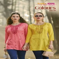 TIPS AND TOPS COLORS VOL-5 WHOLESALE HEAVY RAYON READYMADE SHORT TOPS