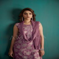AMBIKA BAAGHI VOL 4 VERTICAN FULL STITCH COMBO SUIT FOR WOMENS