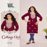 BLUE HILLS COLLAGE GIRL VOL 3 RAYON FULLY STITCH CLASSIC BIG SIZE KURTIS