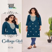 BLUE HILLS COLLAGE GIRL VOL 3 RAYON FULLY STITCH CLASSIC BIG SIZE KURTIS