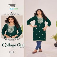 BLUE HILLS COLLAGE GIRL VOL 3 RAYON FULLY STITCH CLASSIC BIG SIZE KURTIS