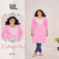 BLUE HILLS COLLAGE GIRL VOL 3 RAYON FULLY STITCH CLASSIC BIG SIZE KURTIS