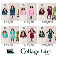 BLUE HILLS COLLAGE GIRL VOL 3 RAYON FULLY STITCH CLASSIC BIG SIZE KURTIS