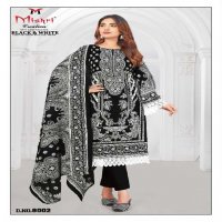 MISHRI CREATION BLACK AND WHITE VOL-8 WITH LACE BORDER KARACHI STYLE DRESS MATERIAL