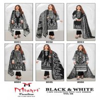 MISHRI CREATION BLACK AND WHITE VOL-8 WITH LACE BORDER KARACHI STYLE DRESS MATERIAL