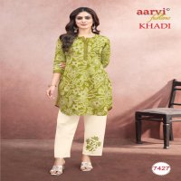 KHADI VOL 1 BY AARVI FASHION FULLY STITCH COTTON CASUAL KURTI WITH PANT