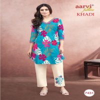 KHADI VOL 1 BY AARVI FASHION FULLY STITCH COTTON CASUAL KURTI WITH PANT