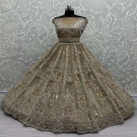 ANJANI ART D.NO 2850 WHOLESALE HEAVY NET DESIGNER LEHENGAS