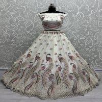 ANJANI ART D.NO 2852 WHOLESALE HEAVY NET DESIGNER LEHENGAS