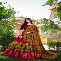 MUSAFIR LNB1219 TUSSAR SILK FESTIVE HALF SAREE STITCH LEHENGA UNSTITCH CHOLI
