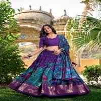MUSAFIR LNB1219 TUSSAR SILK FESTIVE HALF SAREE STITCH LEHENGA UNSTITCH CHOLI