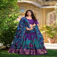 MUSAFIR LNB1219 TUSSAR SILK FESTIVE HALF SAREE STITCH LEHENGA UNSTITCH CHOLI