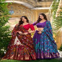 MUSAFIR LNB1219 TUSSAR SILK FESTIVE HALF SAREE STITCH LEHENGA UNSTITCH CHOLI