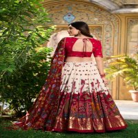MUSAFIR LNB1219 TUSSAR SILK FESTIVE HALF SAREE STITCH LEHENGA UNSTITCH CHOLI