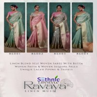sethnic lifestyle present ravaya party wear linen blend woven sareesethnic lifestyle present ravaya party wear linen blend woven saree