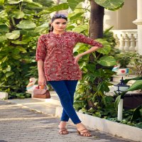 tips And tops launch cotton shorties vol 8 foil printed cotton short kurti