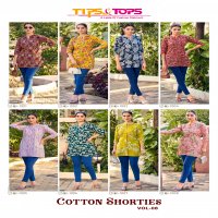 tips And tops launch cotton shorties vol 8 foil printed cotton short kurti