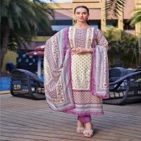 ibiza present royal orchid cotton printed summer special salwar suit