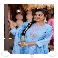anju fab once more vol 5 viscose nylon exclusive full stitch big size 3pcs dress