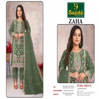 sajida present by zaha vol 2 organza party wear pakistani kurta set