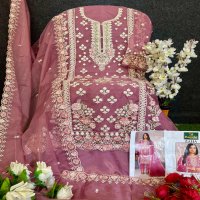 sajida present by zaha vol 2 organza party wear pakistani kurta set