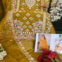 sajida present by zaha vol 2 organza party wear pakistani kurta set