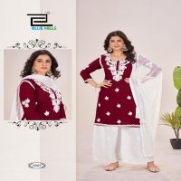 HEER BY BLUE HILLS RAYON READYMADE FASHIONABLE DESIGN PLUS SIZE 3PCS DRESS