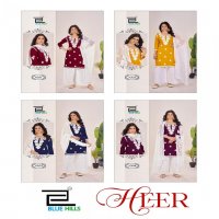 HEER BY BLUE HILLS RAYON READYMADE FASHIONABLE DESIGN PLUS SIZE 3PCS DRESS