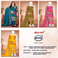 BIPSON PRINTS VOLVO 3242 VISCOSE MUSLIN SHOP TRENDY 3PCS DRESS