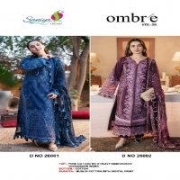SANIYA TRENDZ OMBRE VOL-26 WHOLESALE COTTON WITH CHIKANKARI EMBROIDERED PAKISTANI SUITS